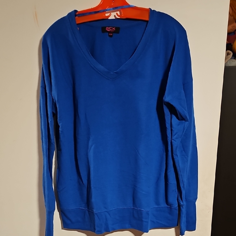 ACX Active Women's Vibrant Blue V-Neck Sweatshirt